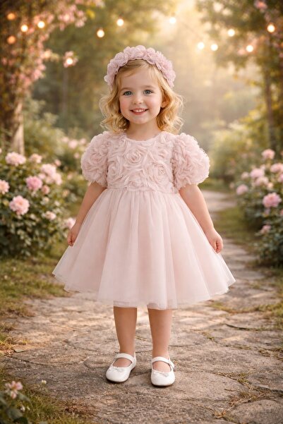 BİLGEN Style فستان بناتي بأكمام قصيرة للحفلات وأعياد الميلاد مصنوع من القطن