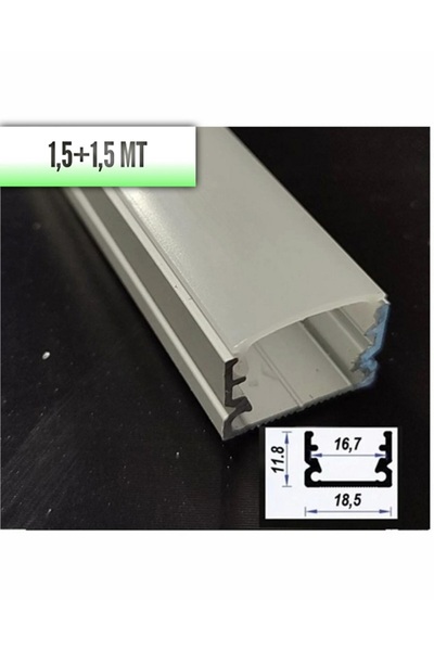 Nalbur Bakkal 3 Mt Alüminyum Led Kanalı, Led Profili , Şerit Led Kanalı Boş K...