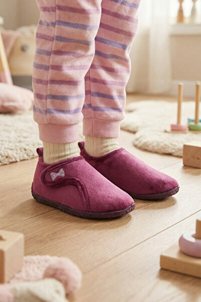 GEZER Kışlık Kız Çocuk PVC Rahat Taban Cırt Cırtlı Ayarlanabilir Ev Okul Kreş Panduf Ayakkabı