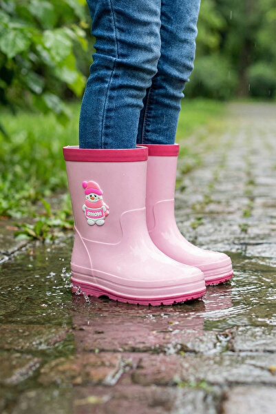 GEZER Kız Çocuk Kışlık İçinde Çıkarılabilir Ek Çoraplı Su Geçirmez Yağmur Bot Çizme