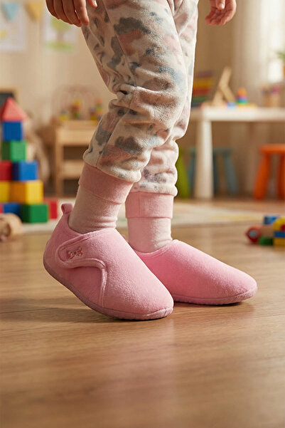 GEZER Kız Çocuk Kışlık PVC Rahat Taban Cırt Cırtlı Ayarlanabilir Ev Okul Kreş Panduf Ayakkabı