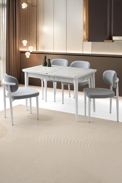 Sweet Home Masa Sandalye Kelebek Tekno Kenar Mdf H.G Açılır Masa 4 Adet Siest...