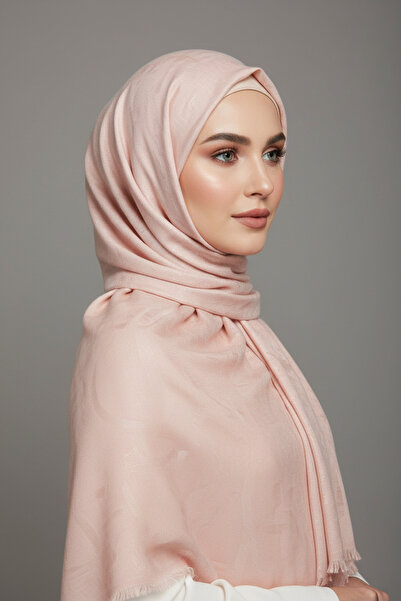 Sarar شال قطني شبكي منقوش باللون الوردي مقاس 75x190