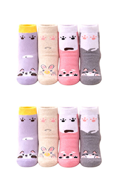 Ollero 8 чифта чорапи с неплъзгаща се подметка от дебел хавлиен плат за момичета