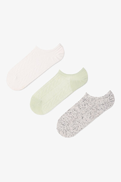 Penti 3 Çift Pamuklu Kendinden Desenli Sneaker Çorap