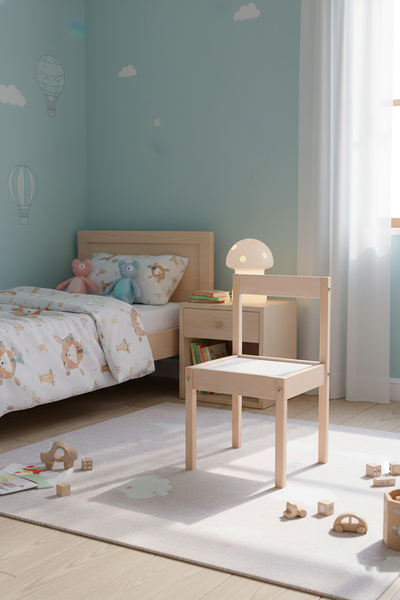 ROZİTOYS Montessori Çocuk Ahşap Etkinlik Masası Sandalyesi