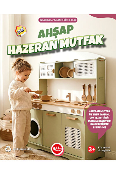 HOBBY HOUSE Büyük Boyalı Mutfak 9 Parça Servis Seti & 1 Led Hediyeli