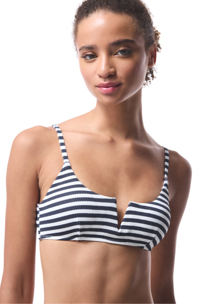 Penti Marbel Striped V Cut Underwire Bikini Top