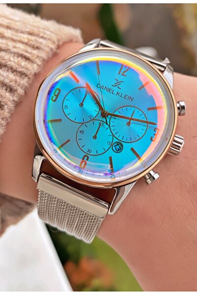 Daniel Klein ساعة يد رجالية - ضمان لمدة عامين، سوار فولاذي فضي اللون، هدية سوار