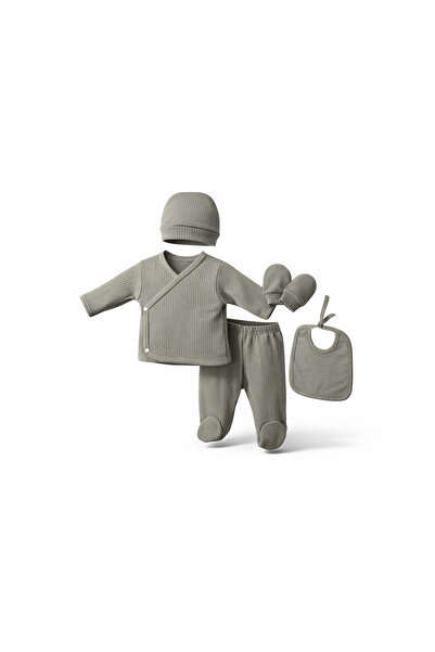 CAN BABY طقم أطفال حديثي الولادة مكون من 5 قطع من قماش ريبانا باللون الأخضر ا...