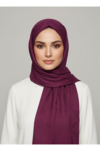 Sarar شال قطني شبكي منقوش بنقشة البرسيم مقاس 75x190