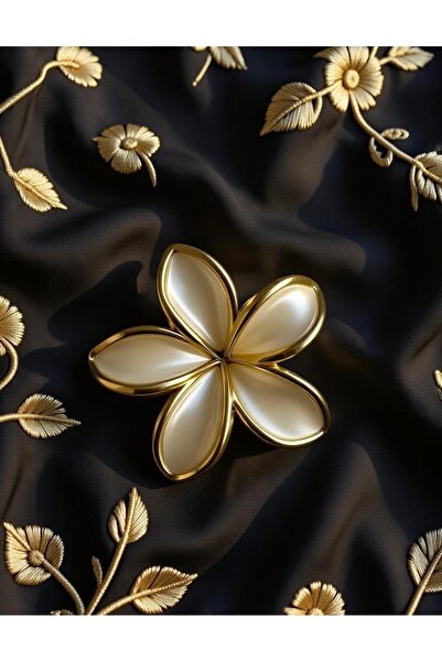 ÜNALHEDİYELİK Altın Rengi Lotus Çiçekli Saç Tokası Mandal Toka