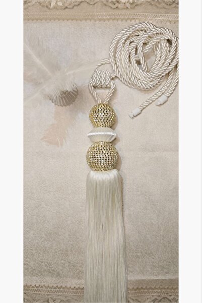 Perdehome Püsküllü Perde Aksesuarı Kornişe Takmatik Perde Bağı Aksesuar 1 ADET