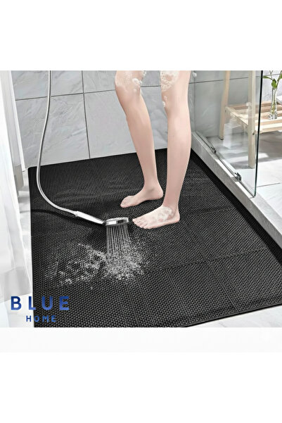 Blue Home 🆕Banyo Duş Petek Mat Paspas, Kaymaz Islak Zemin Paspası -SİYAH- Eni: 90 cm x 1 mt