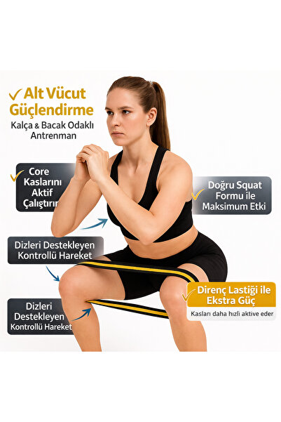 Tayzon Pilates Lastiği Egzersiz Lastiği Loop Band - Orta Seviye Direnç Bandı