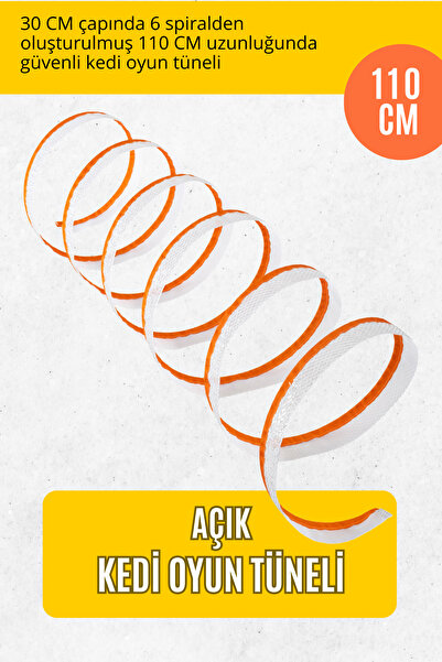 pawdaz 110 CM Açık Spiral Kedi Oyun Tüneli - Hızlı kurulur ve kolay toplanır