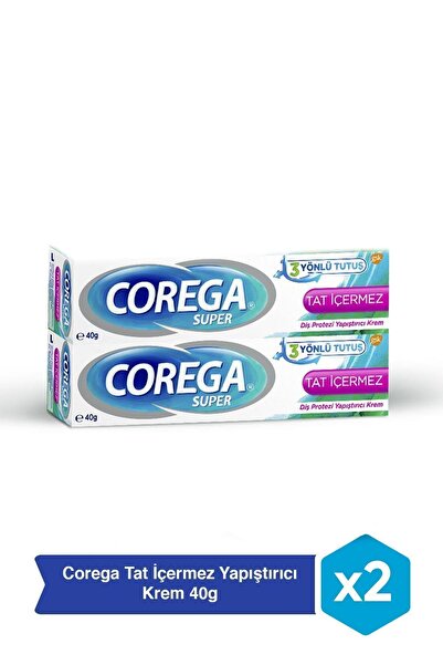 Corega Tat İçermez Yapıştırıcı Krem 40G x 2 Adet