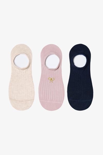 Penti 3 Pairs Cotton Bow Embroidered Sneaker Socks