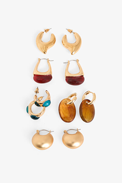 Penti Altın Rengi Nally 5'li Küpe Seti