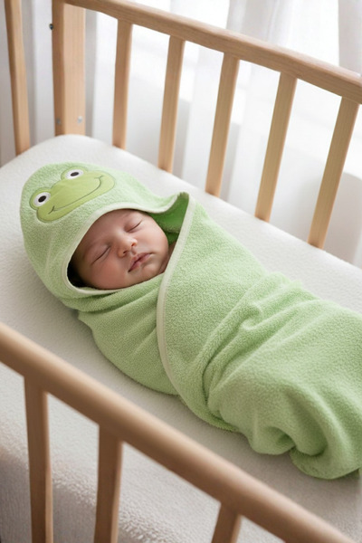 Miespiga مجموعة مناشف قماط للأطفال على شكل ضفدع