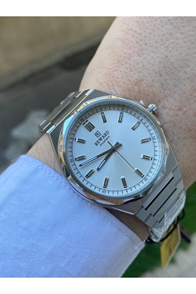 Reward Men's Wrist Watch Waterproof Silver Color Steel Cord Bracelet Gift