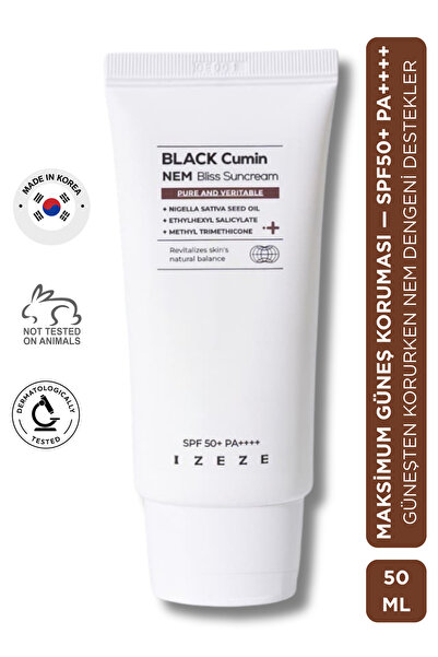 IZEZE Black Cumin NEM Bliss Güneş Kremi, 50ml | SPF50+ PA++++ Nemlendirici, Y...
