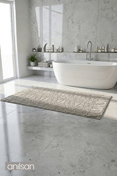 Anılsan Grid Mink Foot Towel - 70X130Cm, 790Gr, 100% Cotton, Spa and Hotel Bath Mat, for Daily Use