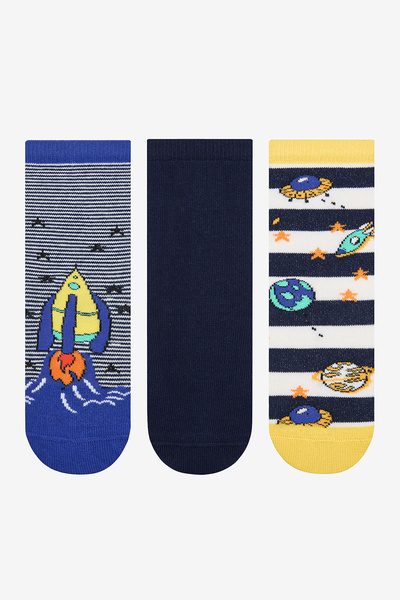 Penti Морски сини чорапи Rocket in Space за момче от 3 части