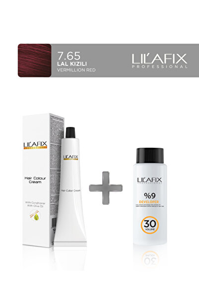 Lilafix Professional Lilafix Tüp Saç Boyası 100 ml 30V Oksidan 7.65 Lal Kızılı