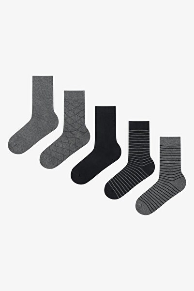 Penti Men's Detailed Black Socks