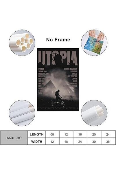 ALAYRA International ملصق ألايرا ترافيس سكوت غلاف ألبوم "يوتوبيا" لوحة فنية ز...