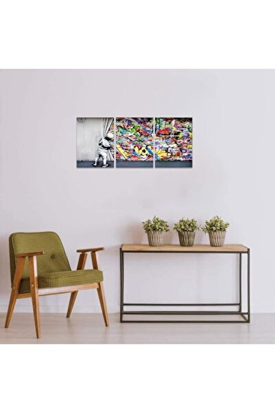 ALAYRA International ملصق ALAYRA خلف الستار، جرافيتي، 3 لوحات، طباعة عالية ال...