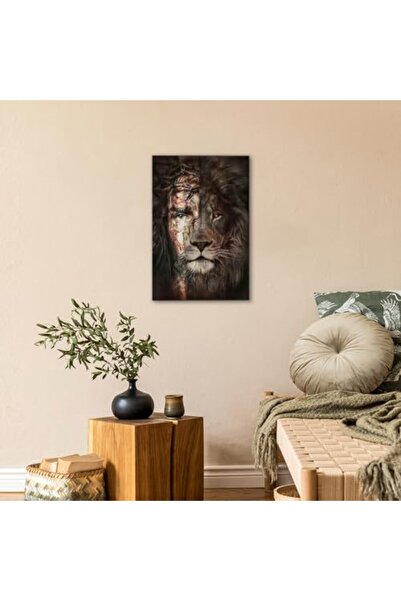 ALAYRA International لوحة فنية مسيحية جاهزة للتعليق، صورة يسوع بوجه أسد، من ت...