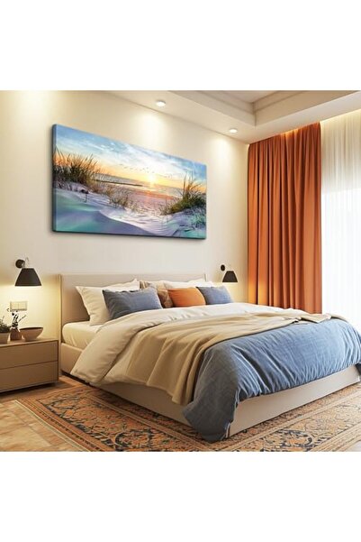 ALAYRA International ALAYRA Canvas Large Size Bedroom Blue Ocean Beach Landsc...