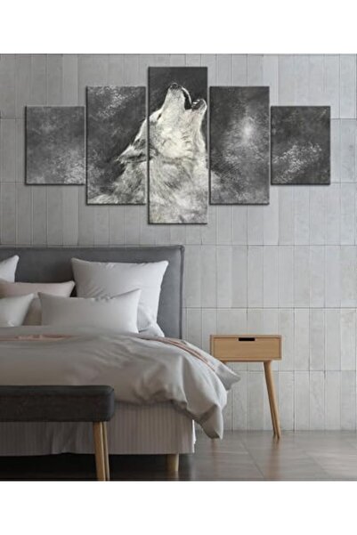 ALAYRA International مجموعة ألايرا المكونة من 5 قطع: لوحة فنية مطبوعة عليها ص...