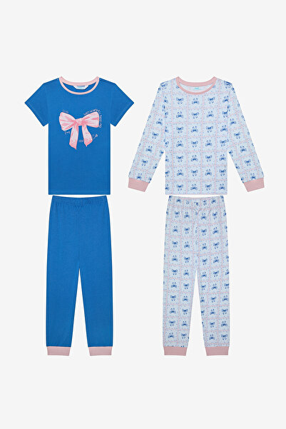Penti Set de pijamale multicolore din 2 piese Bow & Rose pentru fete