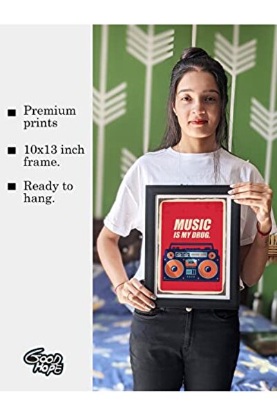 ALAYRA International ملصق مؤطر لألبوم ألايرا "الموسيقى هي إدماني" (10 بوصات ×...