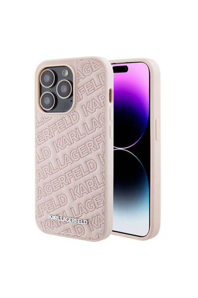 Karl Lagerfeld حافظة آيفون 15 برو ماكس كارل لاغرفيلد أورج، حروف معدنية مرخصة،...