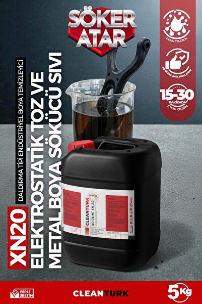 CleanTurk XN20 Elektrostatik Toz ve Metal Boya Sökücü Sıvı | Daldırma Tipi En...