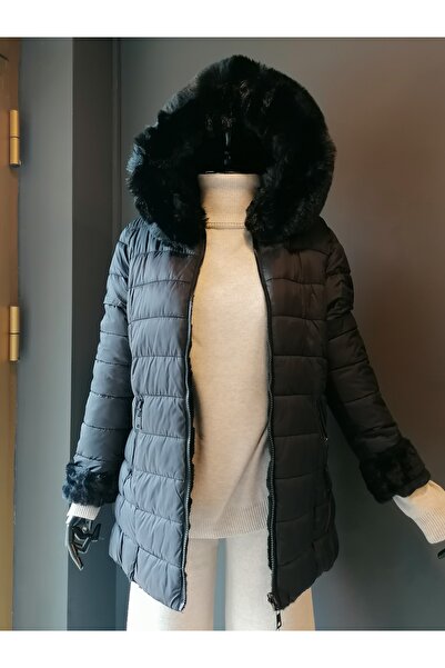 Nil's BUTİK Robin İçi Peluş Çift Taraflı Kullanıma Uygun Slim Fit Mont (Kalıb...