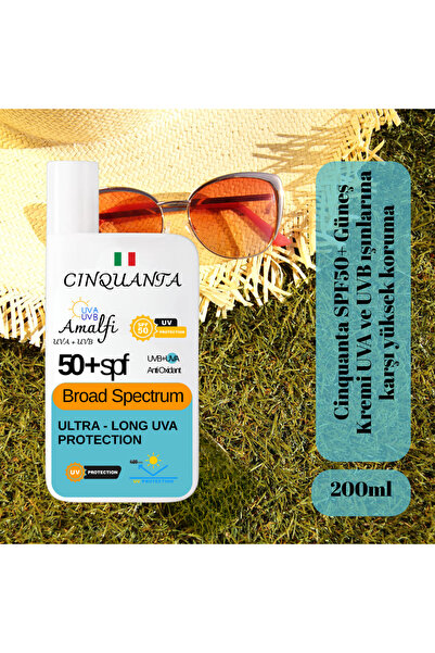 Cinquanta Spf50+ Sunscreen 200 ml |   Uva & Uvb Broad Spectrum |   Daily High...