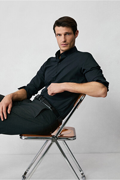 Kiğılı Μακρυμάνικο Slim Fit Slim Fit Βαμβακερό πουκάμισο χωρίς σίδερο