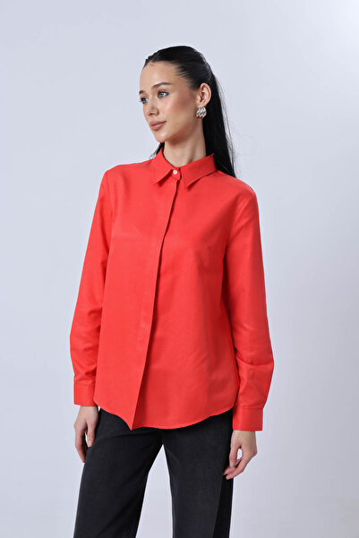 the basics Cotton Hidden Placket Shirt