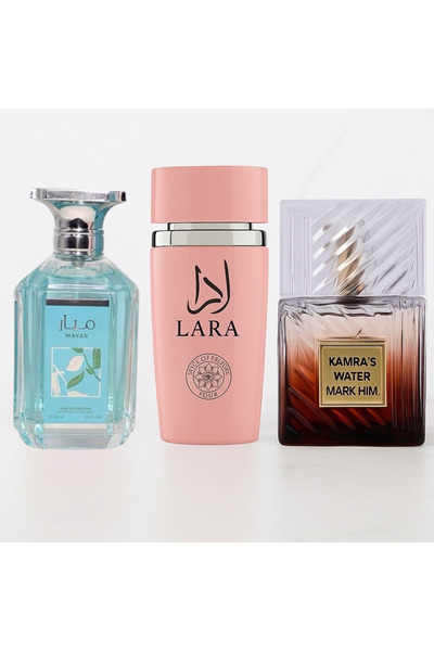 Al Fakhr Perfumes SET 3 PARFURI ARABESTI DAMA - LARA + KHAMRA'S BURGUNDY + MAYAR