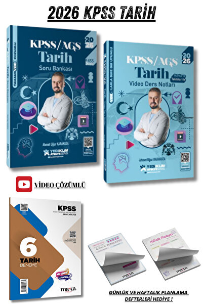 Yediiklim Yayınları 2026 KPSS AGS Atölye Serisi Genel Kültür Tarih Video Ders...