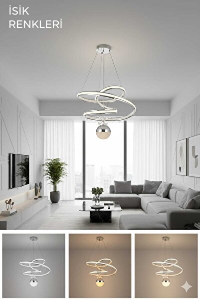 Bohem Aydınlatma Bohem Avize Büyük Kaos Tek Top Model 3renk LED Modern Avize