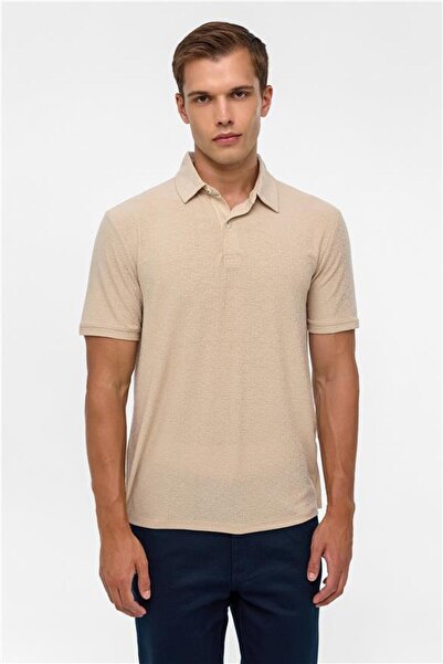 SÜVARİ Bej Regular Düz Polo Yaka Tişört