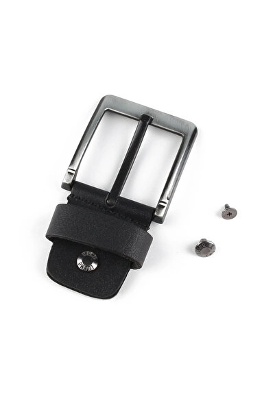 LUGMO Yedek Kemer Tokası Hakiki Deri 4.5 cm Siyah