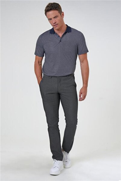 SÜVARİ Siyah Regular Armürlü Pantolon