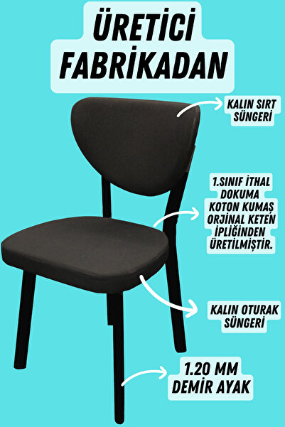 KUMS MOBİLYA Elma Mutfak Sandalyesi Yemek Odası Bahçe Balkon Otel Restoran Ka...